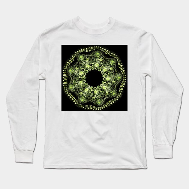 beyond simple fractals minute spirals in yellow gold Long Sleeve T-Shirt by mister-john